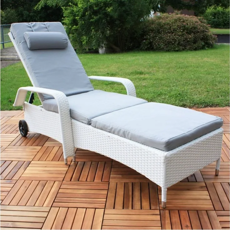 Melko Gartenliege Sonnenliege Gartenliege Polyrattan inkl. Kissen&Kopfstütze Saunaliege, Stück, 1 St, Liege, Mehrfach verstellbar