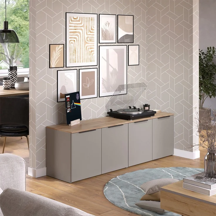 Wohnwand Wido Greige 2 Teile Vicco – Bild 3