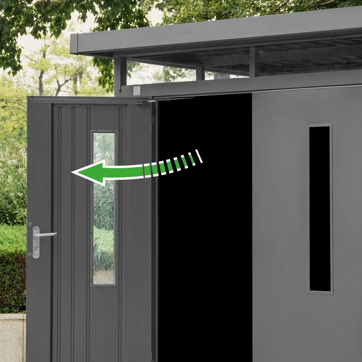 GFP PrimeyardGerätehaus Metall Gartenhaus 228 x 180 x 231 cm Geräteschuppen Pultdach anthrazit – Bild 11