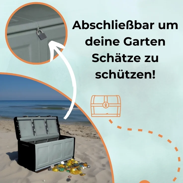 GarPet Gartenbox Gartenbox Aufbewahrungsbox 410 L Wetterfest Kissenbox Auflagen Box – Bild 5