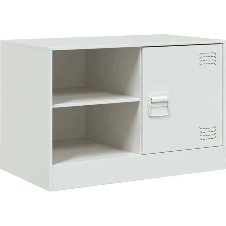 2 pcs TV-Schrank, Lowboard TV Weiß 67x39x44 cm Stahl – Bild 6