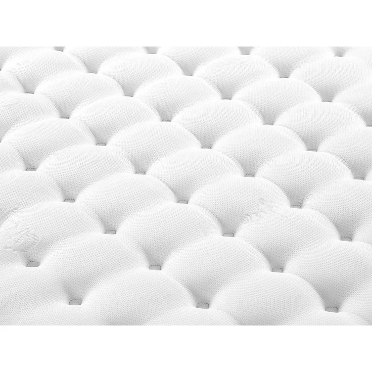 NATUREA - VIREVO - Matratze und Bettgestell mit Lattenrost und Stoffbezug - Holz, Platte - Holz - Weiß - 200 x 160 x 31 cm – Bild 6