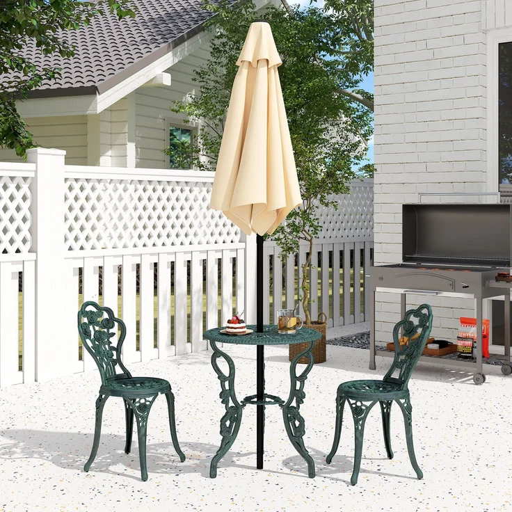 Bistroset Gartenset für 2 Personen Balkonmöbel Set Gussaluminium Antik Grün--Antik Grün--69x60x60cm--YOUDENOVA – Bild 10