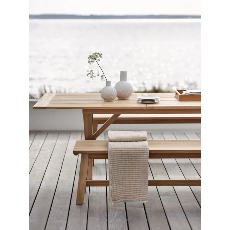 Gartenesstisch Brutus aus Teakholz, modern und ausziehbar, natur, 200–265x100 cm, für 6–8 Personen – Bild 5
