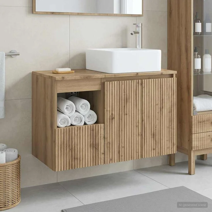 vidaXL Badezimmerschrank-Set 2 stk. Artisan-Eiche 83 x 35 x 80 cm 3404073 – Bild 1