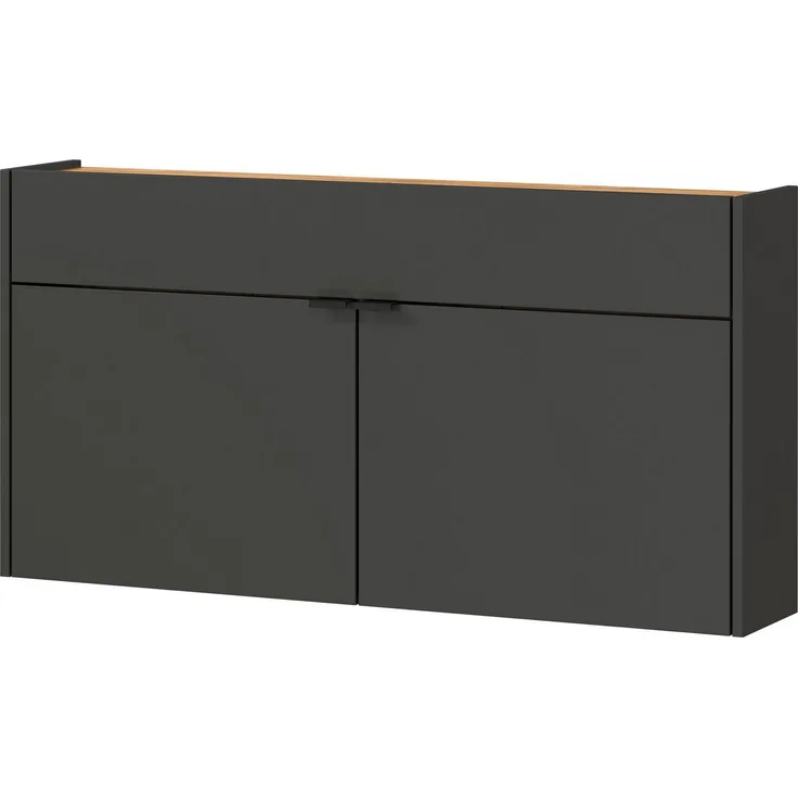 Germania Hängender Mehrzweckschrank 1398-549 GW-Ameca, in Graphit/Eiche, geringe Tiefe, optimal für schmale Flure, 110 x 57 x 22 cm (BxHxT)