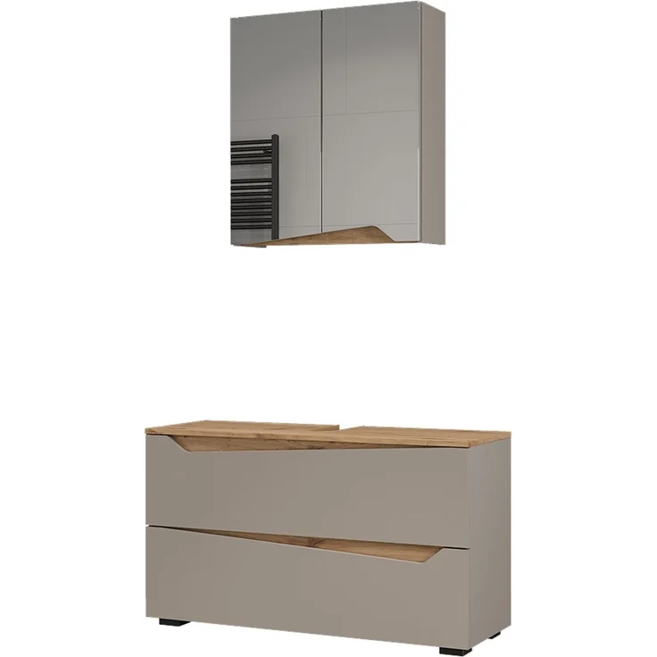 Badmöbel-Set Marelle Greige/Artisan-Eiche 2 Teile Vicco – Bild 1