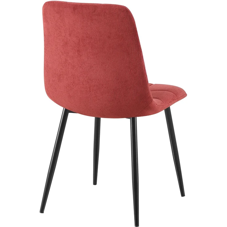 CLP 4er Set Esszimmerstuhl Tilde gepolstert mit Rückenlehne bis 150 kg belastbar,Farbe:bordeauxrot;Material:Cord – Bild 7