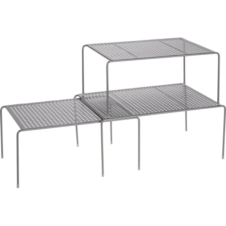 mDesign Küchenregal Abtropfgestell Aufbewahrung Organizer 3er Set Metall Grau – Bild 9
