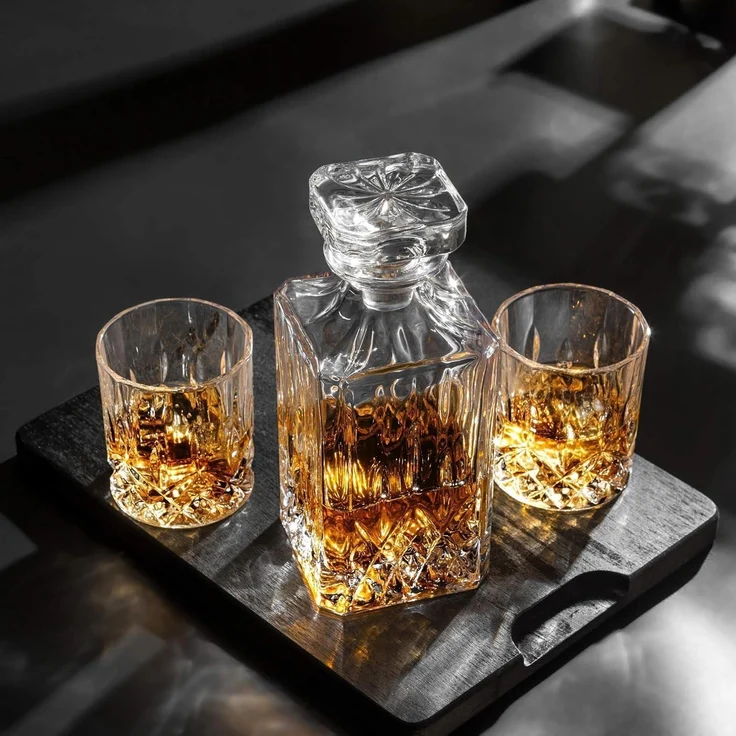 Whiskey Gläser Karaffe Set 5-teilig Bleifrei Kristallgläser 750ml – Bild 5