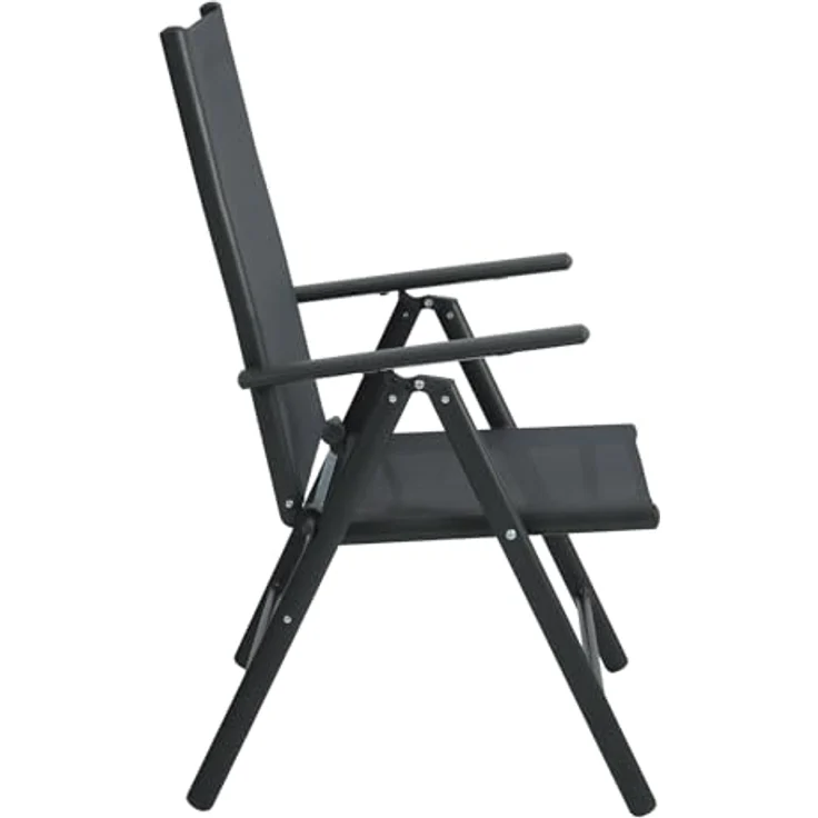 SVITA Klappstuhl 2er Set Gartenstuhl Klappbar (2 St), 2er Set, klappbar, verstellbare Rückenlehne, mit Armlehne, Schwarz – Bild 5