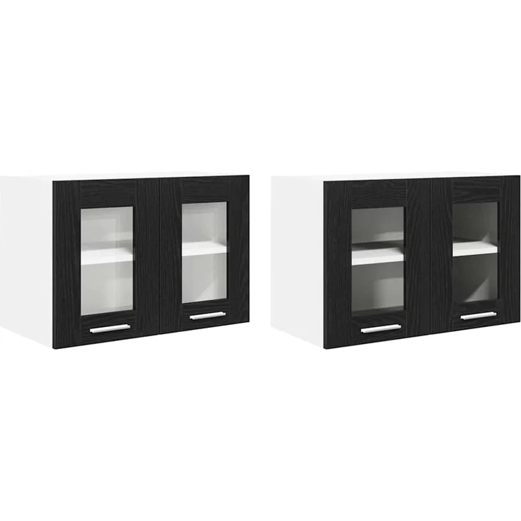 vidaXL Hängeschrank 2 stk. Schwarz Eichen-Optik 60 x 31 x 40 cm 884213 – Bild 2