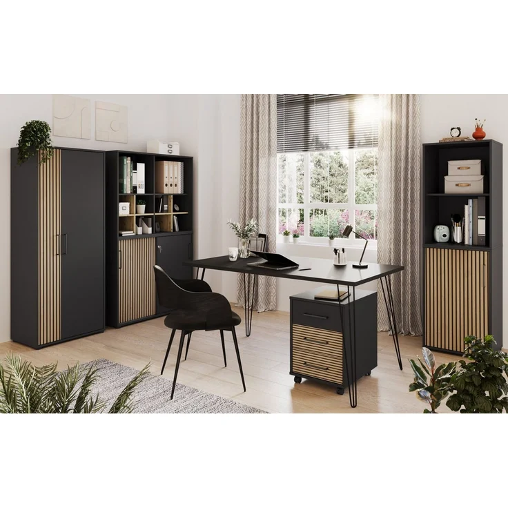 Schildmeyer Aktenschrank Hank, MADE IN GERMANY, Breite 50 cm Tür mit Akustikprint, Metallbeschläge, Softclose-Funktion – Bild 2