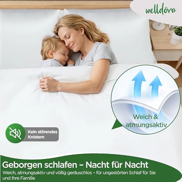 Welldora Bettbezug, Milbenbezug Bettdecke, Allergiker Deckenbezug fachärztlich getestet, Encasing gegen Milben & Bettwanzen, Allergiker Bettwäsche Decke – Bild 5