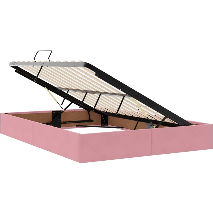 vidaXL LED-Speicherbett mit Matratze Rosa 160 x 200 cm Samt 3460085 – Bild 6