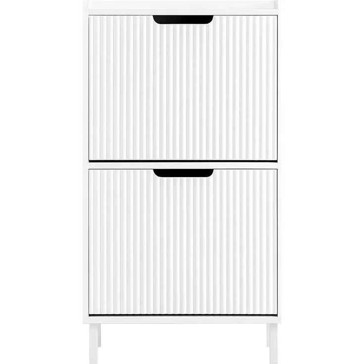 SoBuy FSR177-W Schuhschrank, MDF, Lackiert, Weiß, 50 x 90 x 19 cm – Bild 1