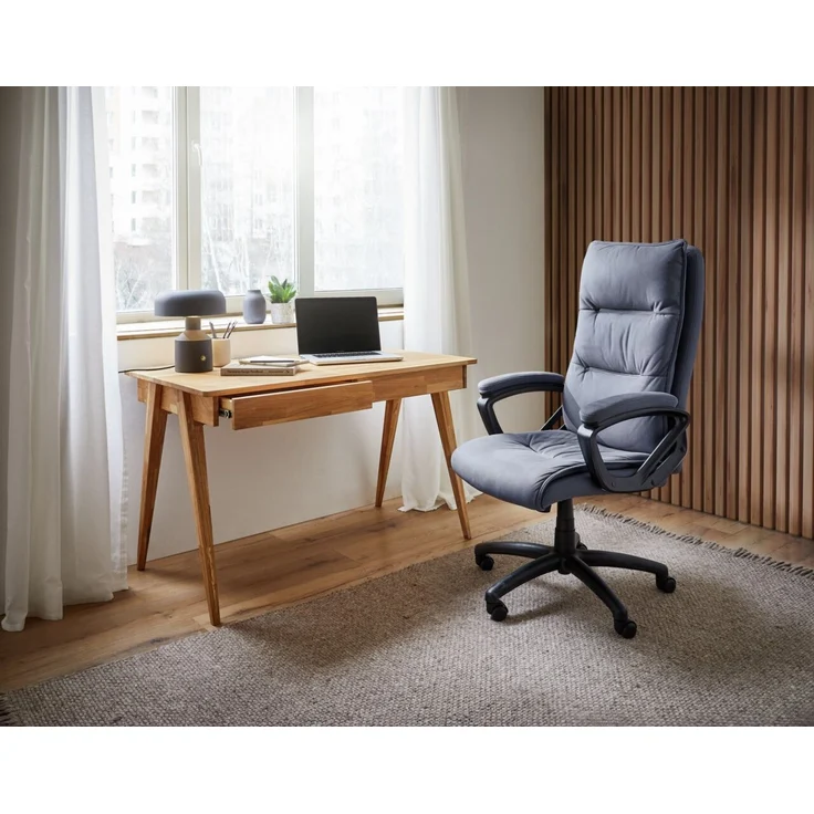 Linea Natura 'BONN' Schreibtisch Wildeiche massiv geölt, Massivholz Wildeiche, 120 x 76 x 65 cm, mit 2 Schubladen – Bild 8