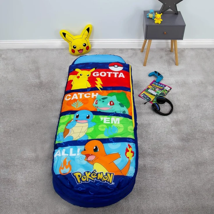 POKEMON ReadyBed Kinder Aufblasbares Luftbett und Schlafsack mit Pumpe | Reisematratze für Übernachtungen und Camping oder Zuhause – Bild 2