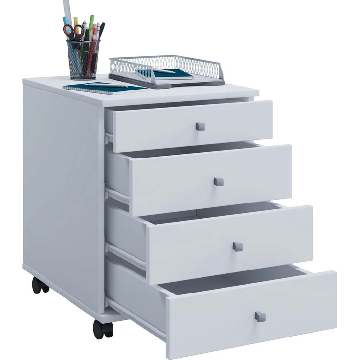 VCM Rollcontainer Lona 914420 Weiß H. 57 x B. 42 x T. 50 cm