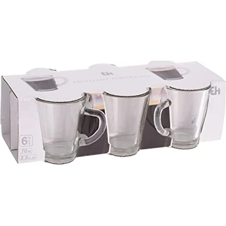 Koopmann Espressoglas mit Henkel 6tlg EH - Büro & Garten & Esszimmer & Wohnzimmer & Küche Gläser in Transparent – Bild 5