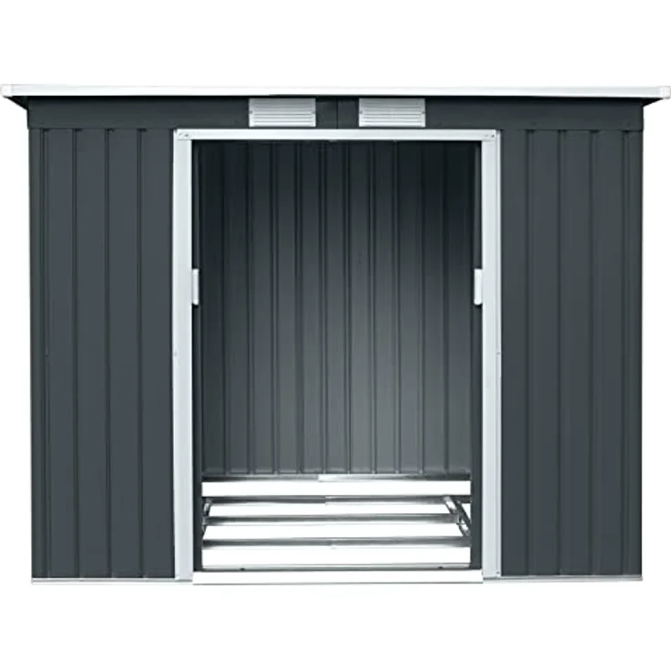 HATTORO P100 Metall Gerätehaus Geräteschuppen Garten Schuppen Gartenhaus Grau – Bild 7