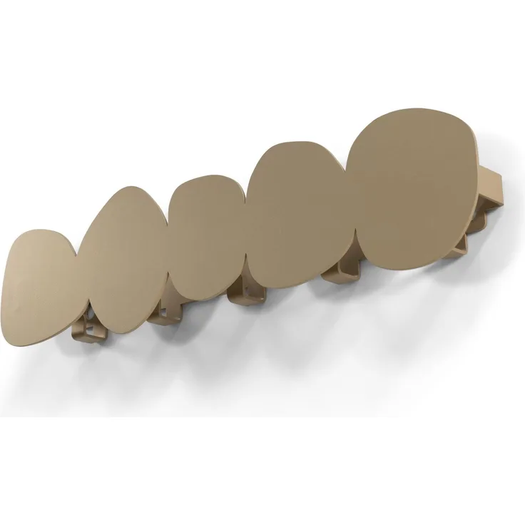 Spinder Design Tumulo Medium Champagner Garderobenständer, Stahl, Skandinavischer Stil 58x8x14,5 cm