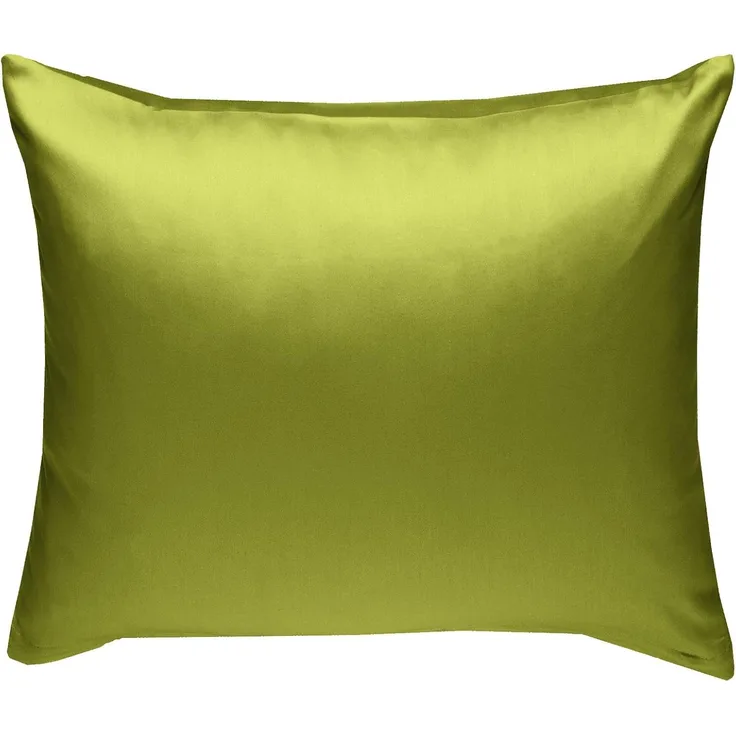 Bettwaesche-mit-Stil Mako-Satin / Baumwollsatin Bettwäsche uni / einfarbig grün Kissenbezug 40x40 cm