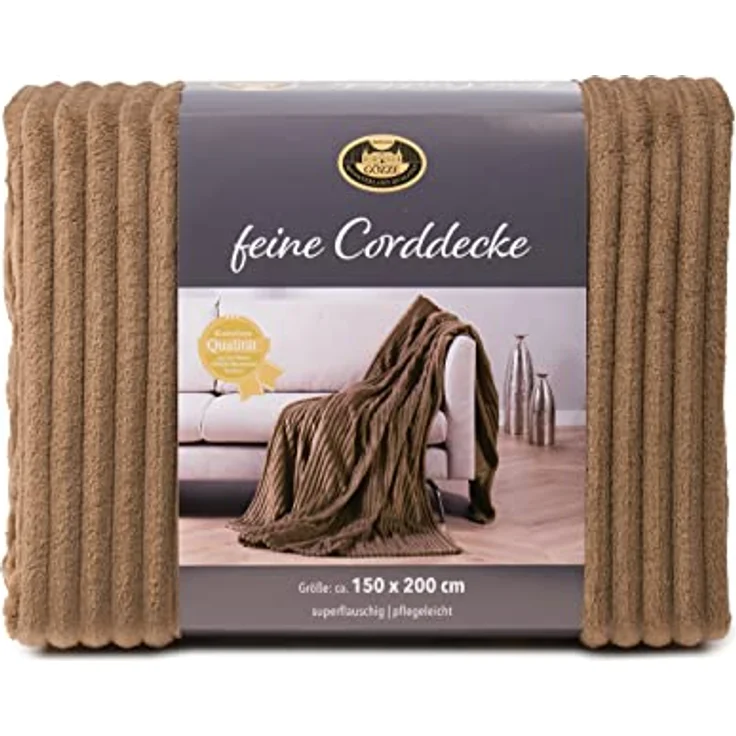 Wohndecke WESTWOOD, Wohndecke, Taupe, 150 x 200 cm, Gözze – Bild 3