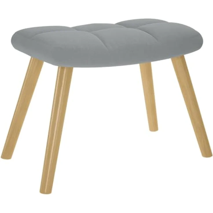 vidaXL Schaukelstuhl mit Fußhocker Hellgrau Stoff 4016800 – Bild 6