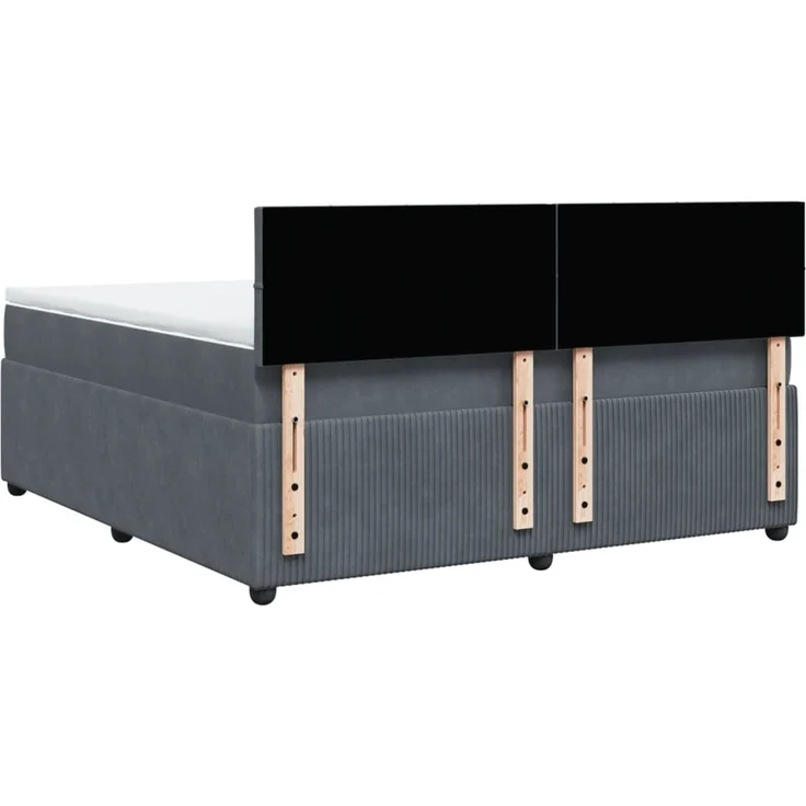 vidaXL Boxspringbett mit Matratze Dunkelgrau 180x200 cm Samt 3287807 – Bild 10