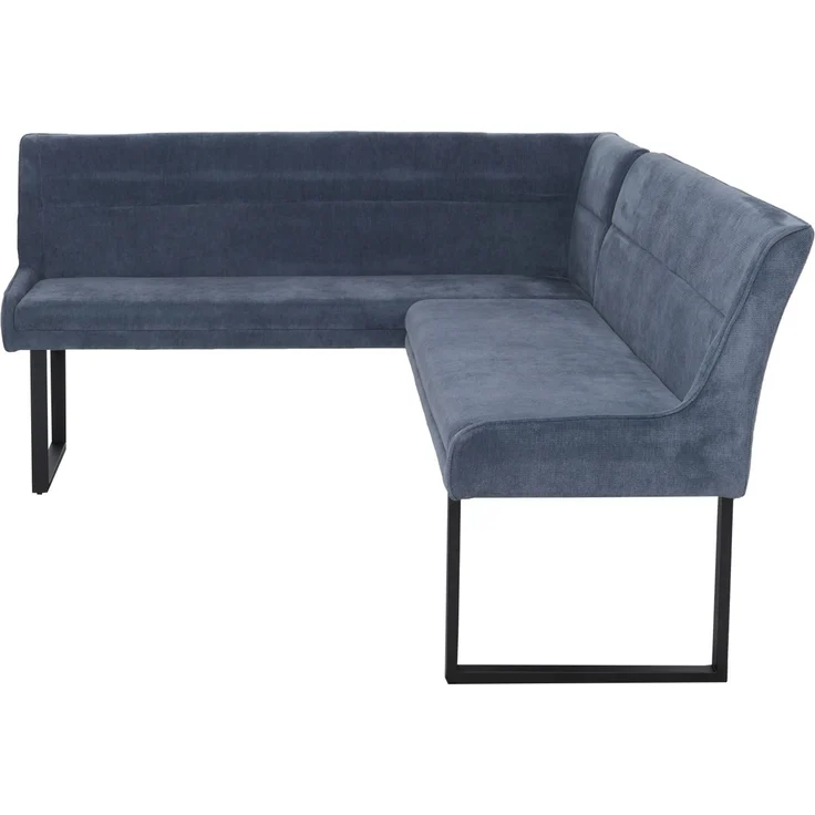 Eckbank HWC-O81, Esszimmerbank Bank, (310g/m²) Chenille Stoff/Textil Metall 159x210 cm ~ blau – Bild 8