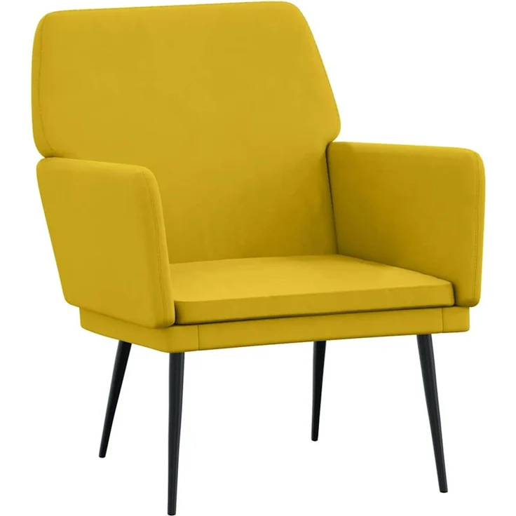 Sessel wohnzimmer, Relaxsessel Gelb 62x79x79 cm Samt – Bild 2