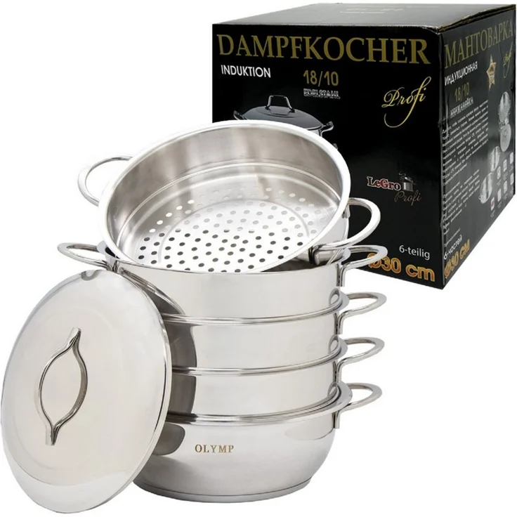 Olymp Handels Mantowarka Dampfkocher Ø30 cm Dampfgarer 6 Tlg Induktion – Bild 3
