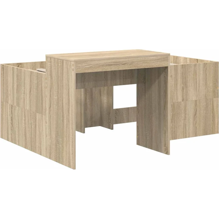 vidaXL Bett mit Tunnel 3 Stk. Artisian Eiche und Schwarz Holzwerkstoff 3423520 – Bild 4