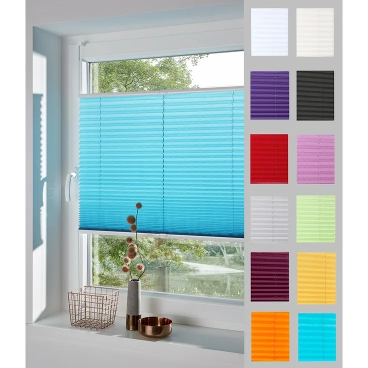DécoProfi Plissee Plissee Klemmfix ohne Bohren, blickdicht, ohne Bohren, verspannt, Klemmfix, Stufenlos verstellbar