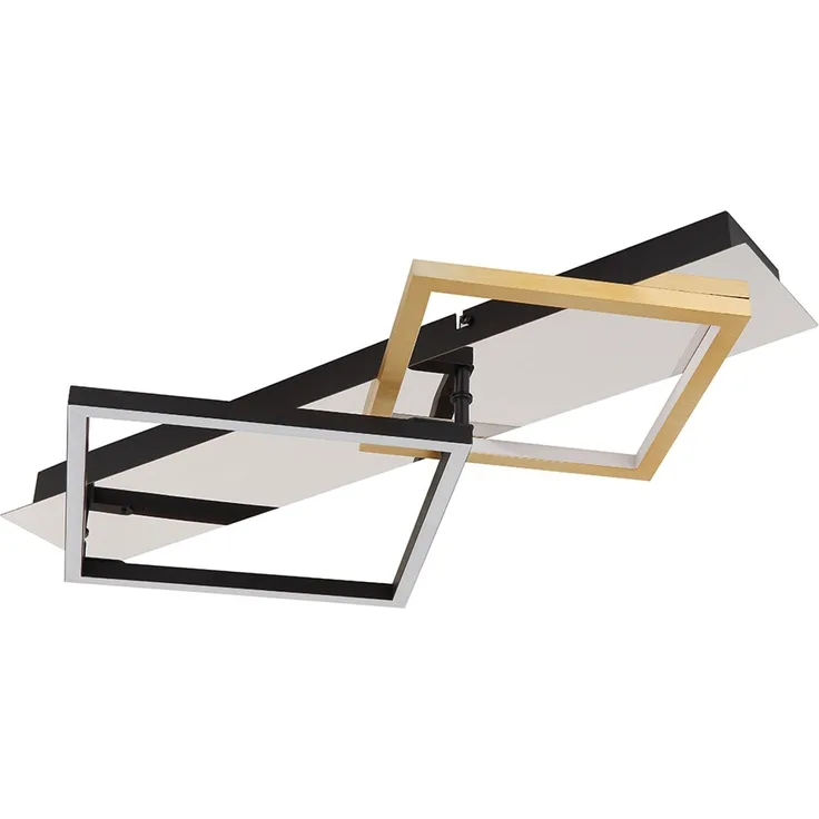 LED Deckenleuchte LESINA, Aufbau, Chrom, Metall, Aluminium, L 59 cm