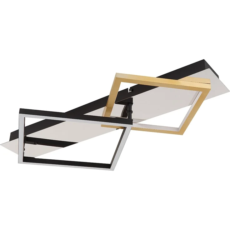 LED Deckenleuchte LESINA, Aufbau, Chrom, Metall, Aluminium, L 59 cm – Bild 1