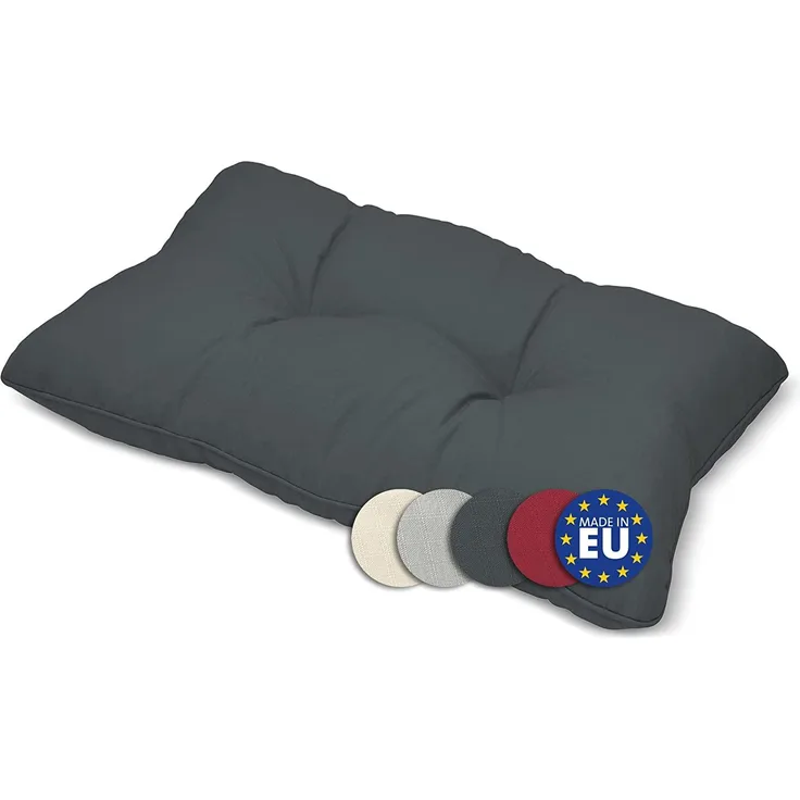 Beautissu Loungekissen Xluna Rücken Graphitgrau, 60 x 40 x 12 cm