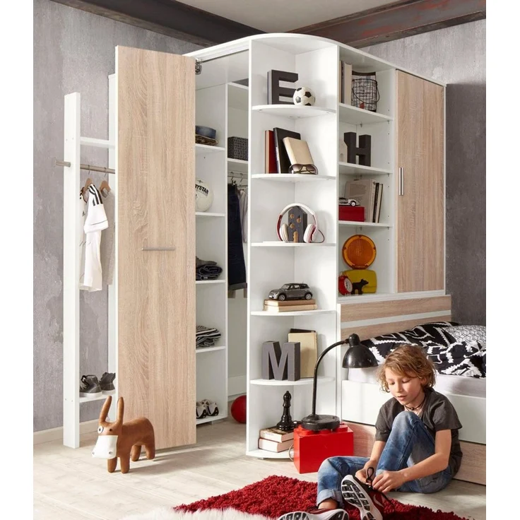 Eckschrank Kleiderschrank begehbar Farbe: weiß – Bild 5