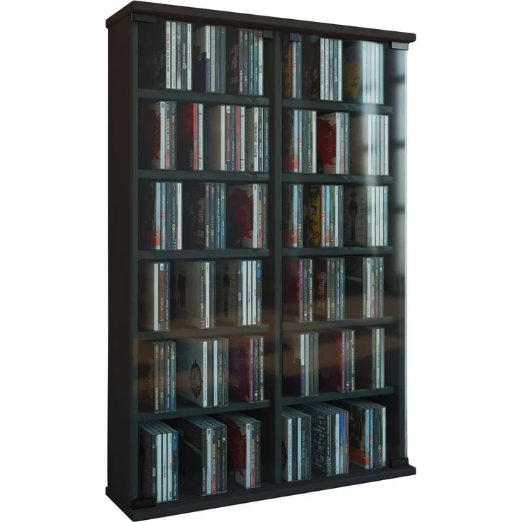 VCM CD / DVD Media Regal Roma 50401 Schwarz H. 92 x B. 60 x T. 18 cm