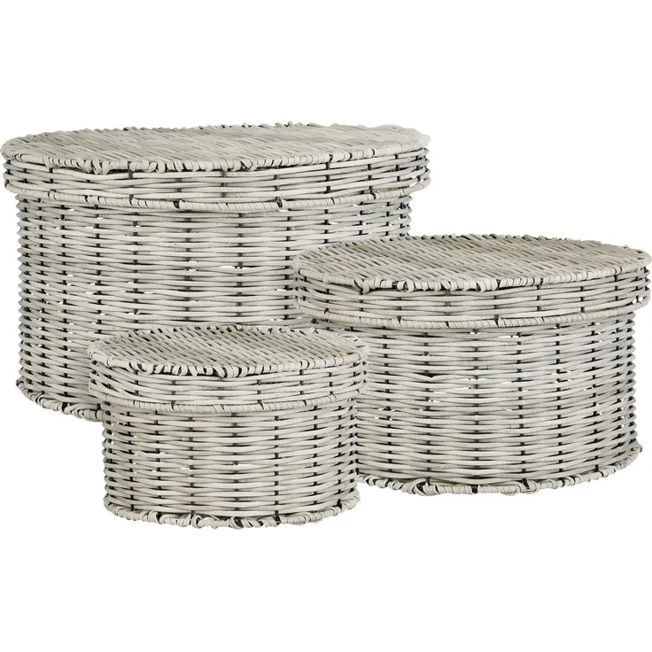 Mica Decorations Aufbewarungsbox Liam Polyester Ø 44x26 cm grau