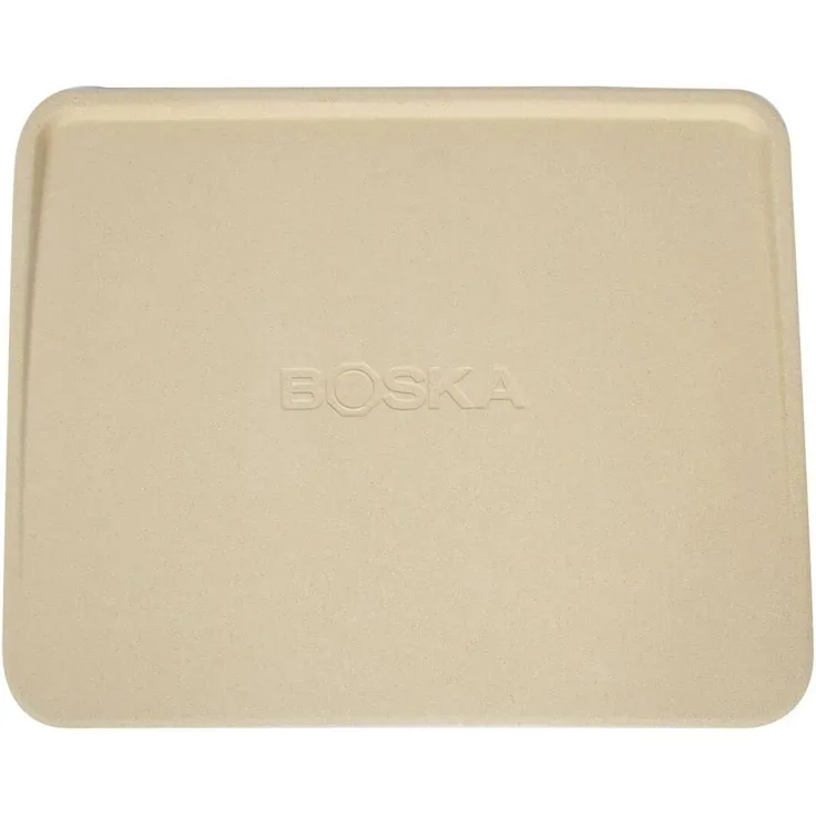 Boska Pizza Stein Deluxe Rechteckig, Pizzastein, Pizza-Backstein, Pizzaplatte, Cordierit, Crème, 40x32 cm, 320511