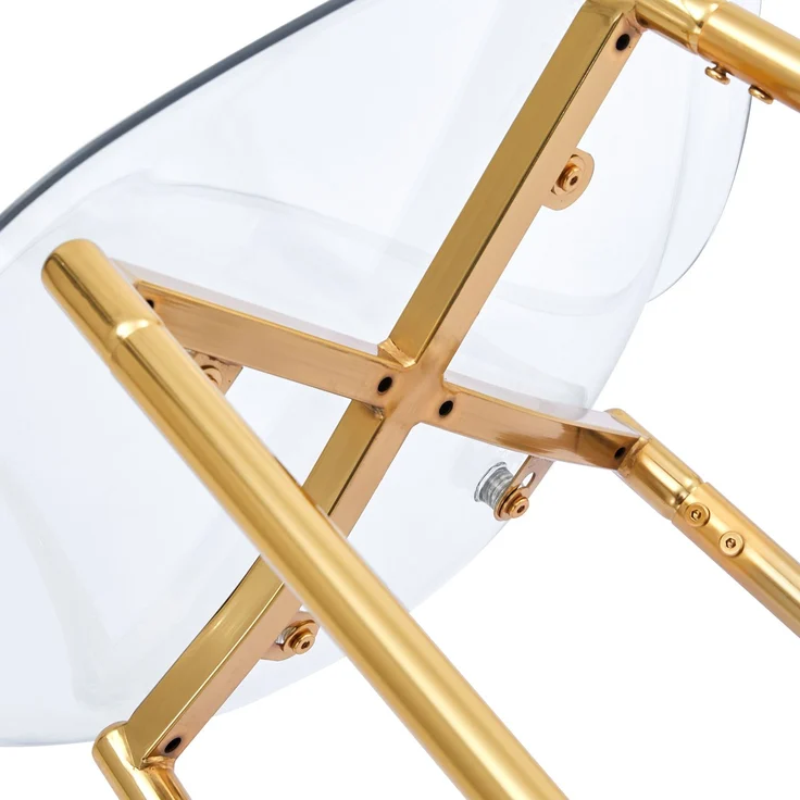 Transparentes Barhocker-Set, 4er-Pack, mit Metallgestell in Silber/Gold/Schwarz, Moderne Design-Stühle für Küche, Bar oder Esszimmer (Nur Stühle, ohne Tisch)--Gold--102x45x51cm--YOUDENOVA – Bild 10