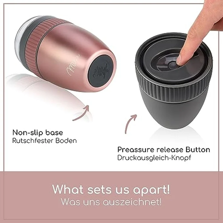 Milu Müslibox Müslibecher to go, 400ml, isolierter Edelstahl Joghurtbecher für Müsli, rosegold – Bild 5