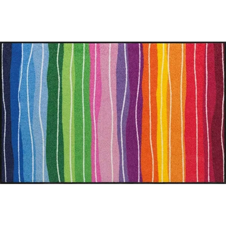 Salonloewe Fußmatte Fußmatte 75x120 Wavy Lines, Eingangsmatte groß, Höhe: 750 mm