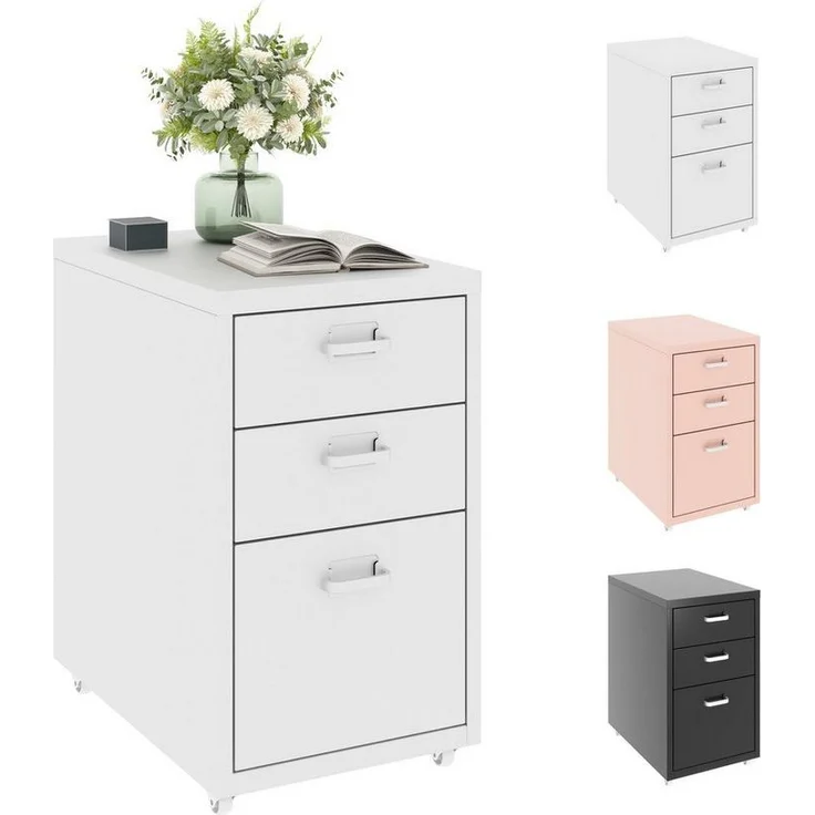 FLEXISPOT Container Rollcontainer für Ihr Büro&Home-Office, 28 x 48 x 41 cm (mobiler Aktenschrank mit 3 Schubladen, mit Rollen, Büroschrank) – Bild 5