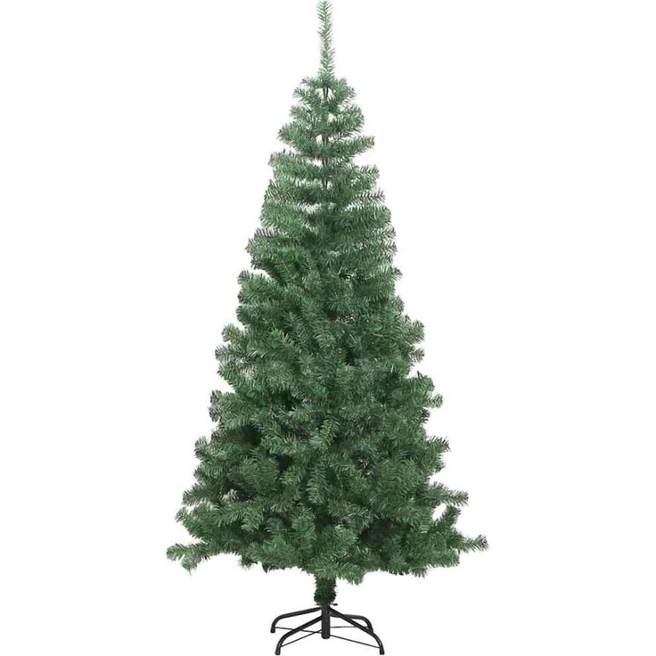 vidaXL Weihnachtsbaum mit LED-Beleuchtung Grün 240 cm PVC und Stahl 3396398 – Bild 5