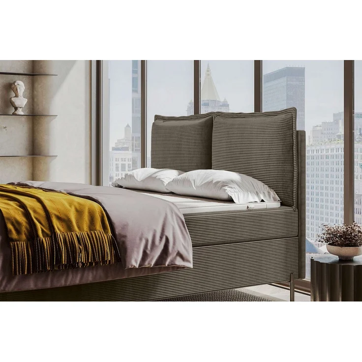 99rooms Vero Plus Boxspringbett 180x200 cm Cordstoff POSO Cappuccino – Bild 3