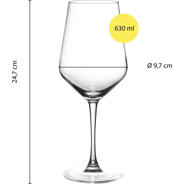 ECHTWERK Rotweinglas Weingläser-Set, ca. 620 ml, 6-tlg, Glas, aus hochwertigem Glas mit zeitlosem Design – Bild 2