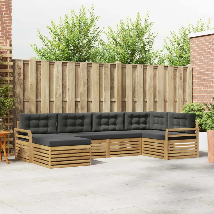 vidaXL Outdoor-Sofagarnitur 6 stk. 6-Sitzer Weiß und Anthrazit 3390767 – Bild 1